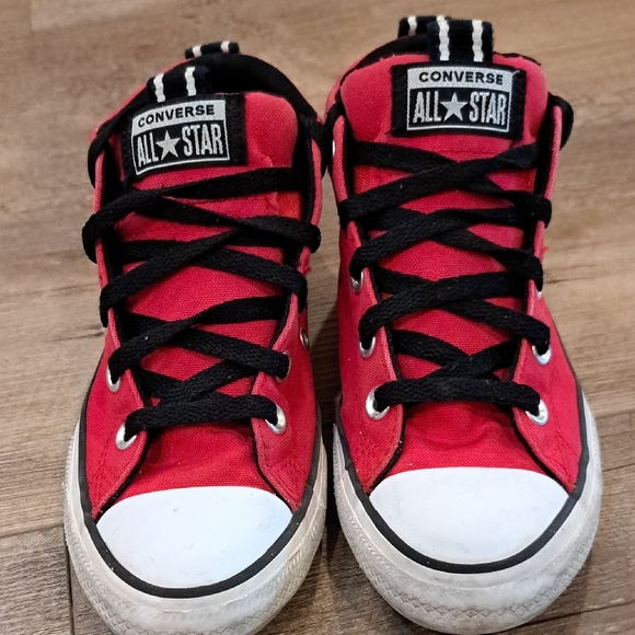 Converse Other - Converse Red and Black High-Top Sneakers